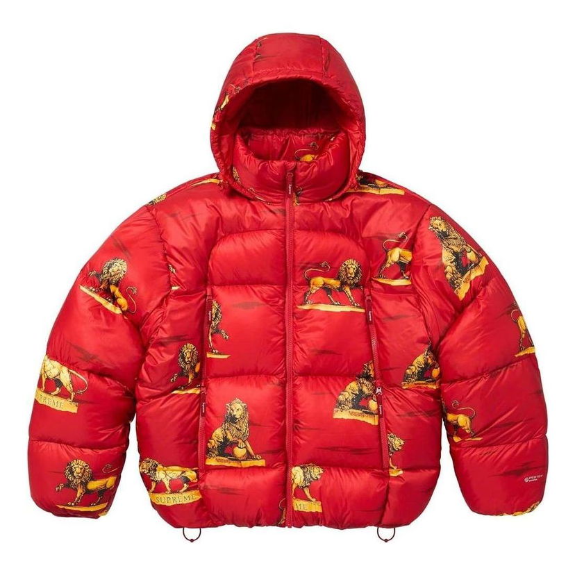 Prešívaná bunda Supreme Lions Print  Puffer Jacket Červená | SUP-FW23-196