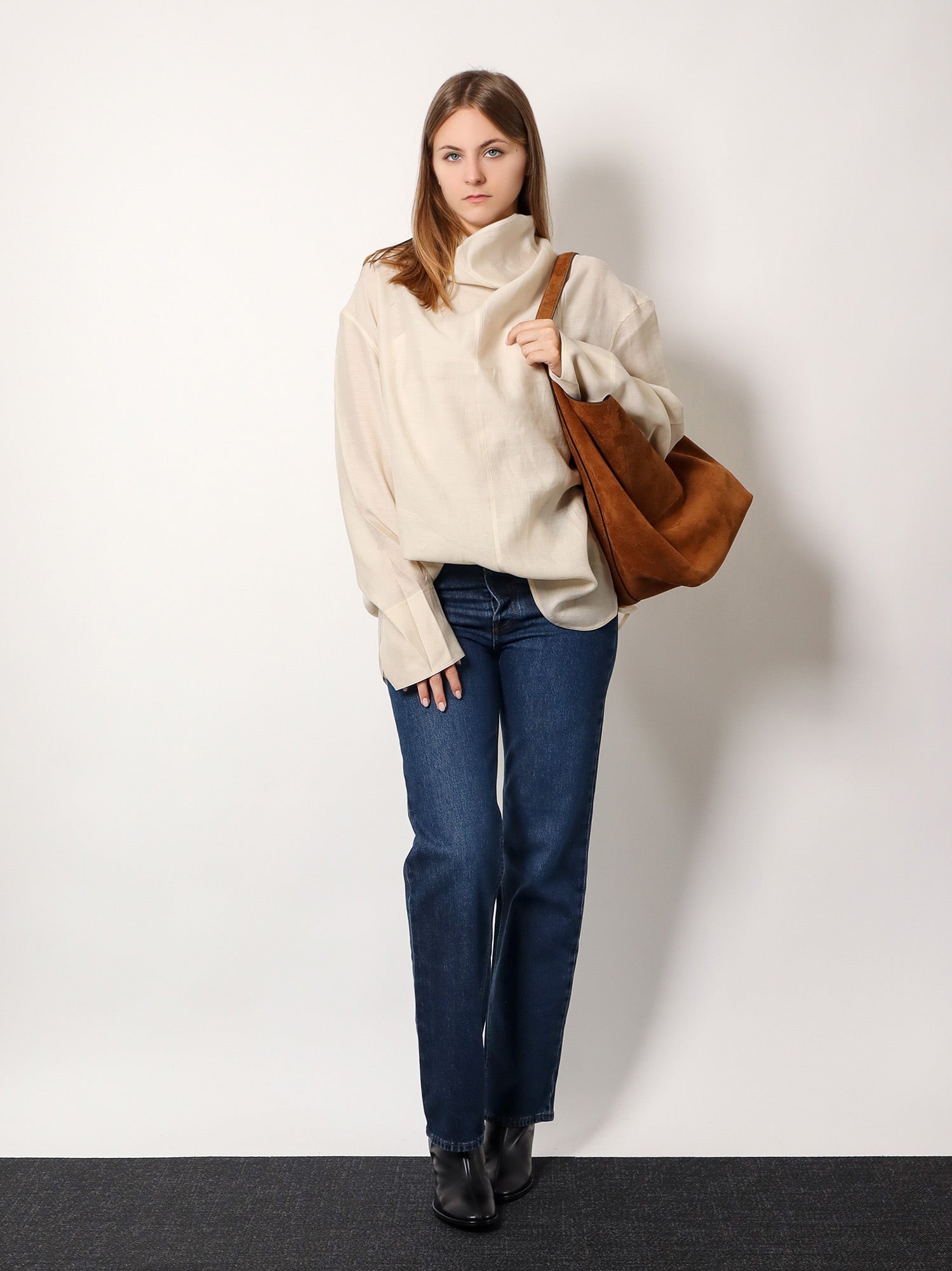 Košeľa TOTEME Draped Neck Blouse Béžová | 244WRT0371FB0265116, 1