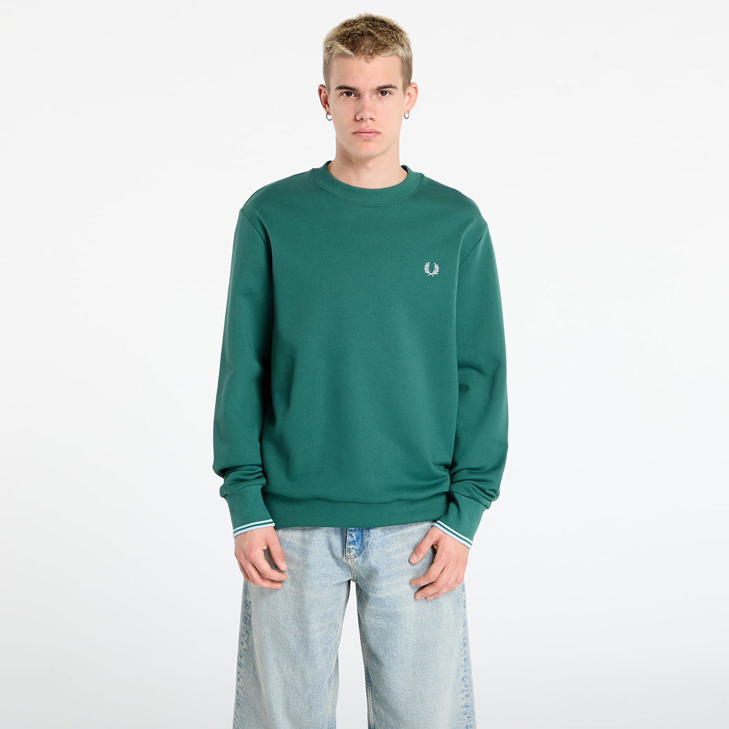 Mikina Fred Perry Fred Perry Crew Neck Sweatshirt Zelené | M7535 Z59, 0