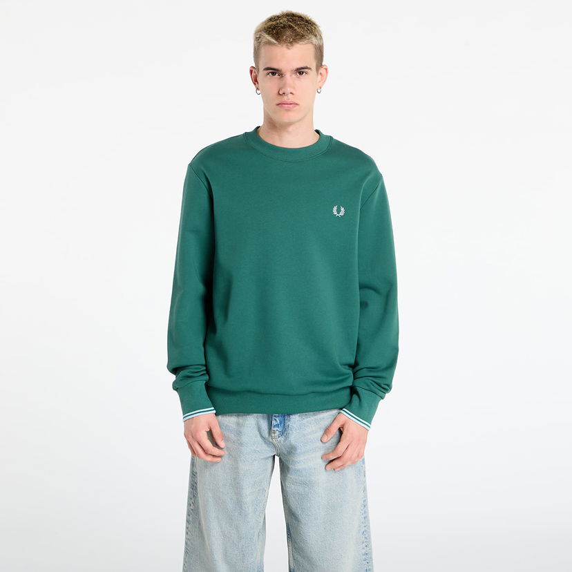 Mikina Fred Perry Fred Perry Crew Neck Sweatshirt Zelené | M7535 Z59