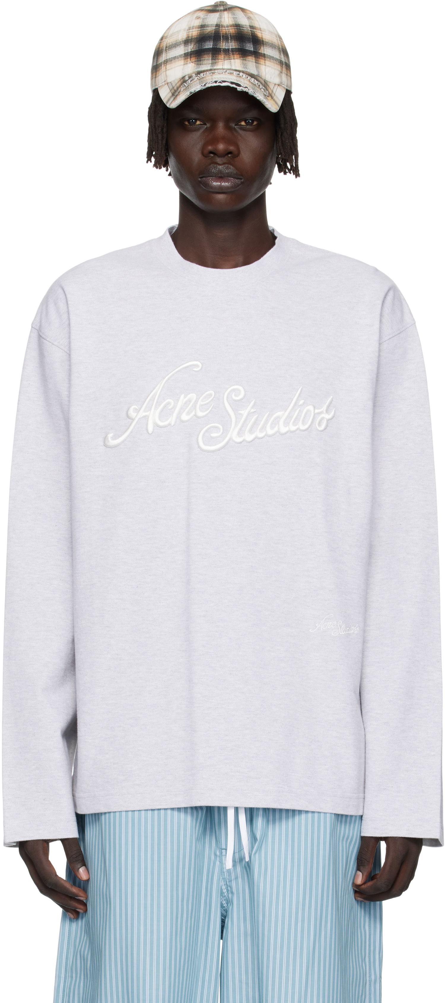 Tričko Acne Studios Acne Studios Embroidered-Logo T-Shirt Šedá | CL0369-, 0