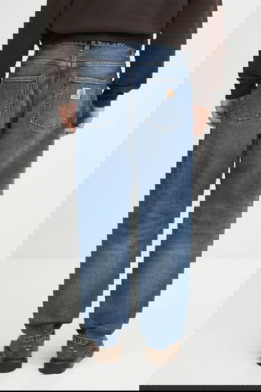 Džínsy Carhartt WIP Newel Pant Washed Straight Fit Jeans Modrá | I029208.014L, 2