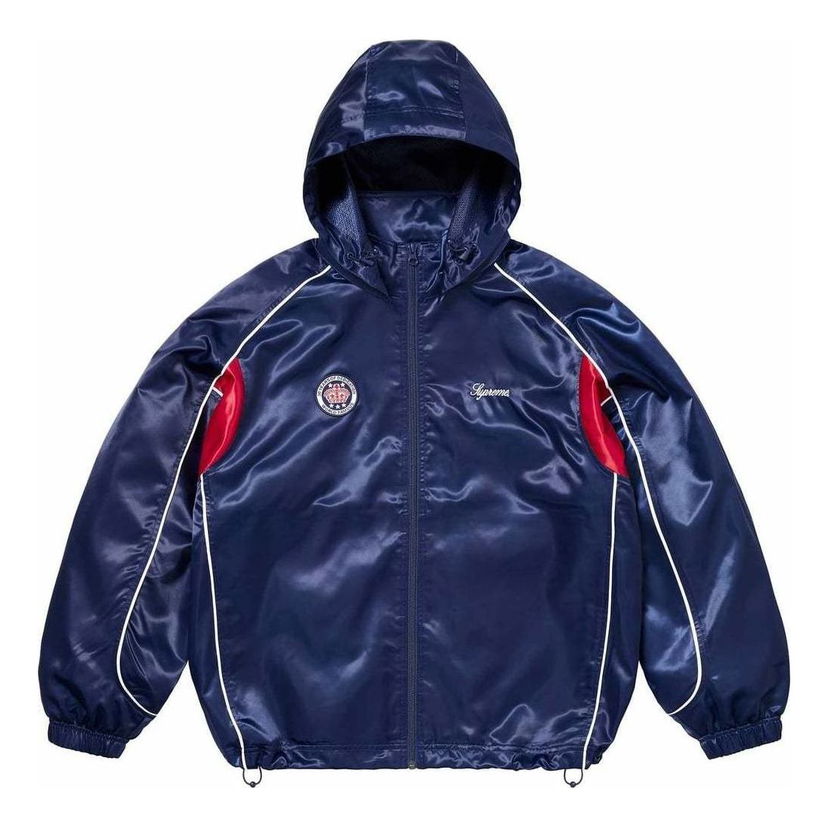 Vetrovka Supreme Satin Hooded Track Jacket Modrá | SUP-SS24-022