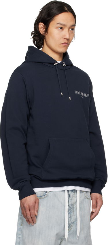 Mikina Balmain Balmain Vintage Gel Hoodie Navy | EH0JT047BC98, 1