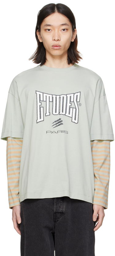 Tričko Études Études Boxing Pigeon Long Sleeve T-Shirt Zelené | E24MM182A00741, 0