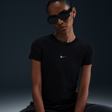 Tričko Nike Sportswear Chill Knit Cropped Slim Fit T-Shirt Čierna | HV6525-010, 3