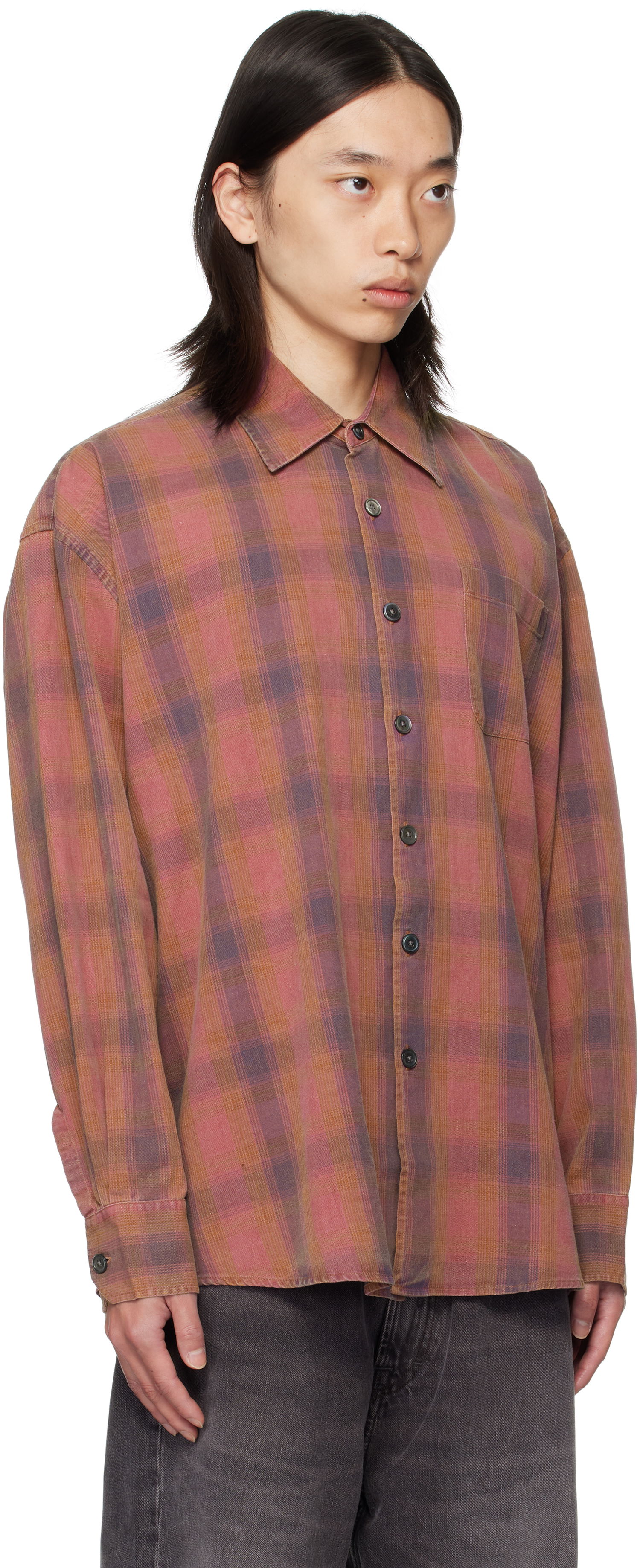 Košeľa OUR LEGACY Our Legacy Borrowed Plaid Shirt Ružová | M4252BIDC, 1