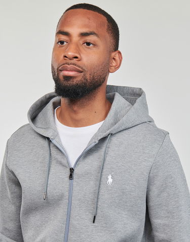 Mikina Polo by Ralph Lauren Double Knit Tech Logo Central Hoodie Šedá | 710881517031, 3
