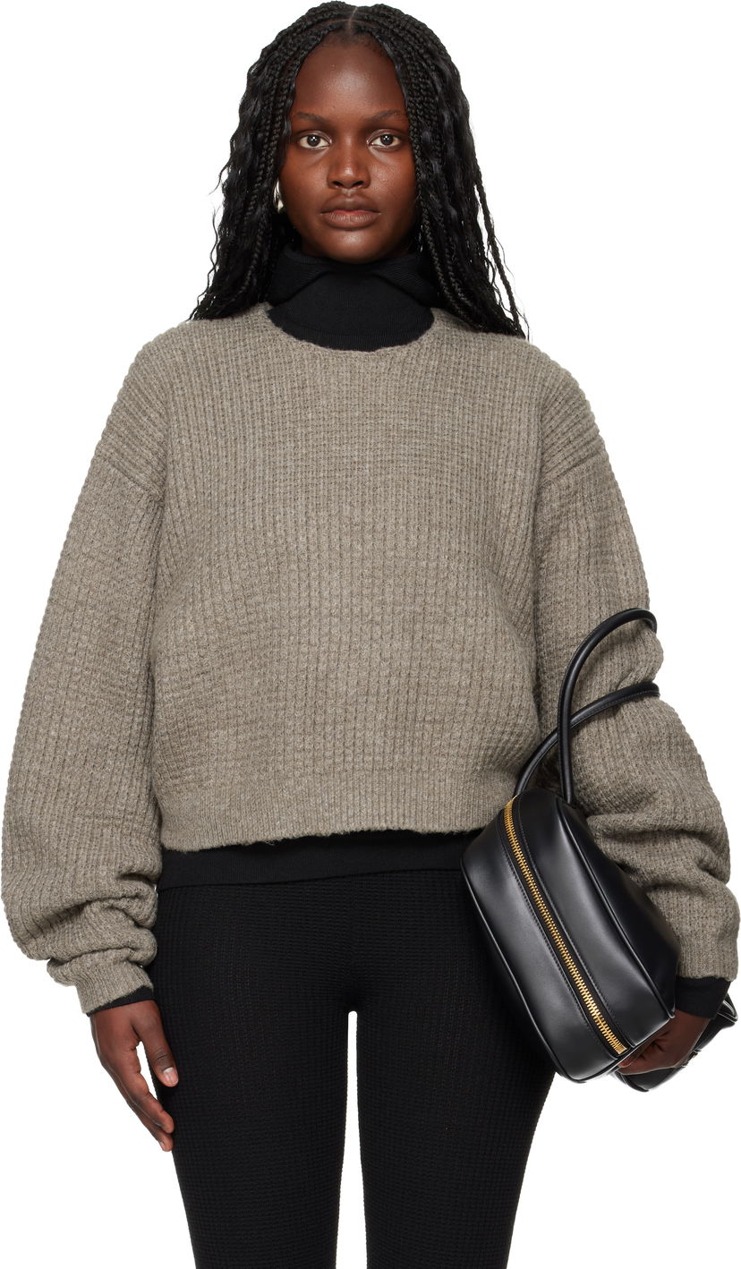 Sveter Fear of God ESSENTIALS Holiday Heavy Waffle 90s Crewneck Sweater Šedá | 192HO257332FW