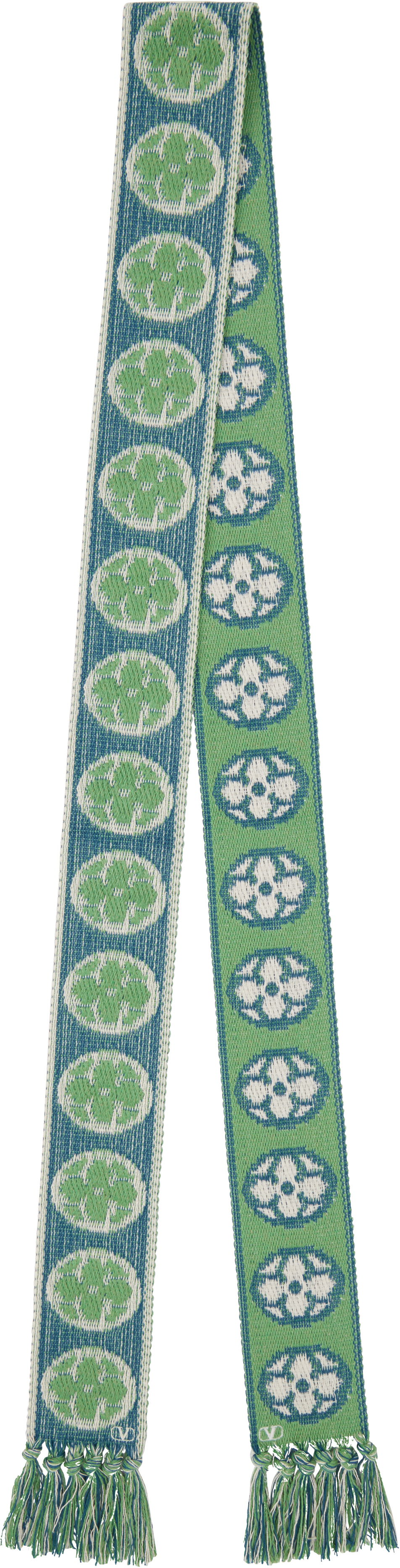 Šál Valentino Valentino Garavani Antibes Knitted Scarf with Tassels Zelené | 6Y2EN00BAZN, 0