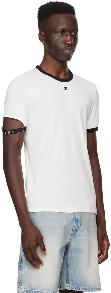 Tričko Courrèges White T-Shirt with Buckle Biela | 124JTS115JS0070, 1