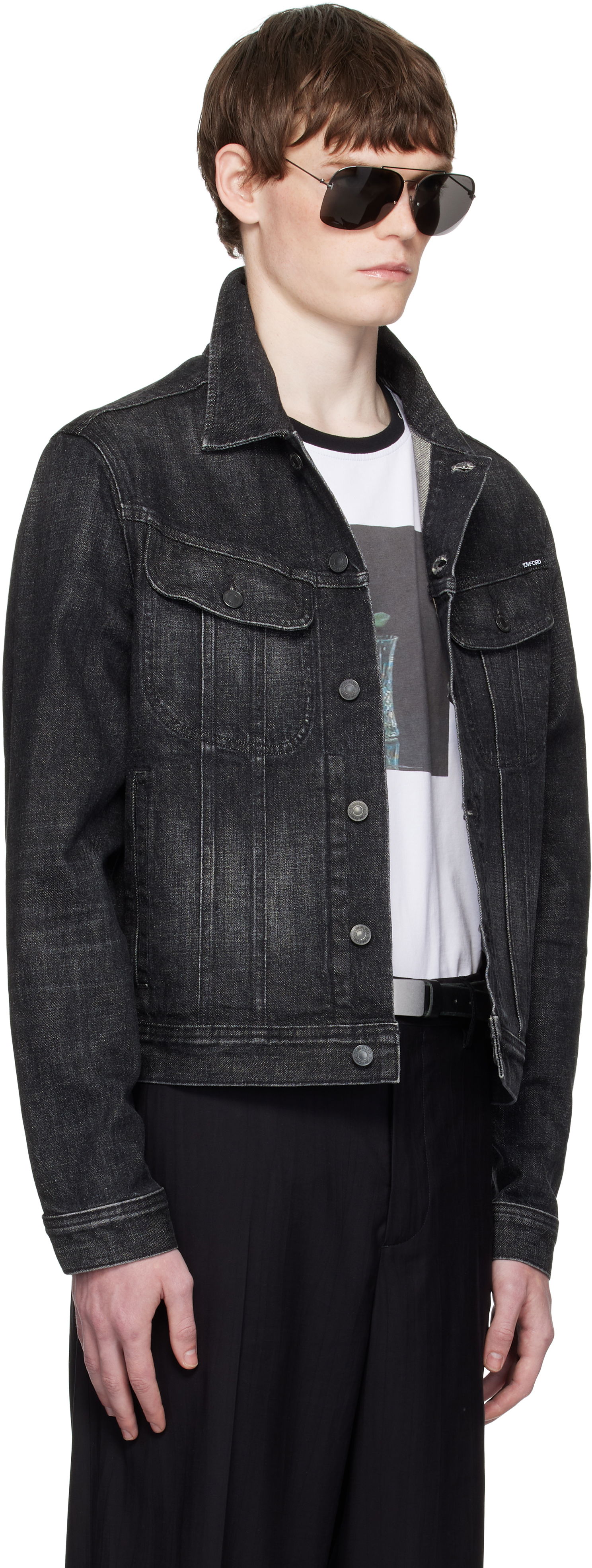 Bunda Tom Ford TOM FORD Icon Selvedge Denim Jacket Čierna | DJI001-DMC076, 1
