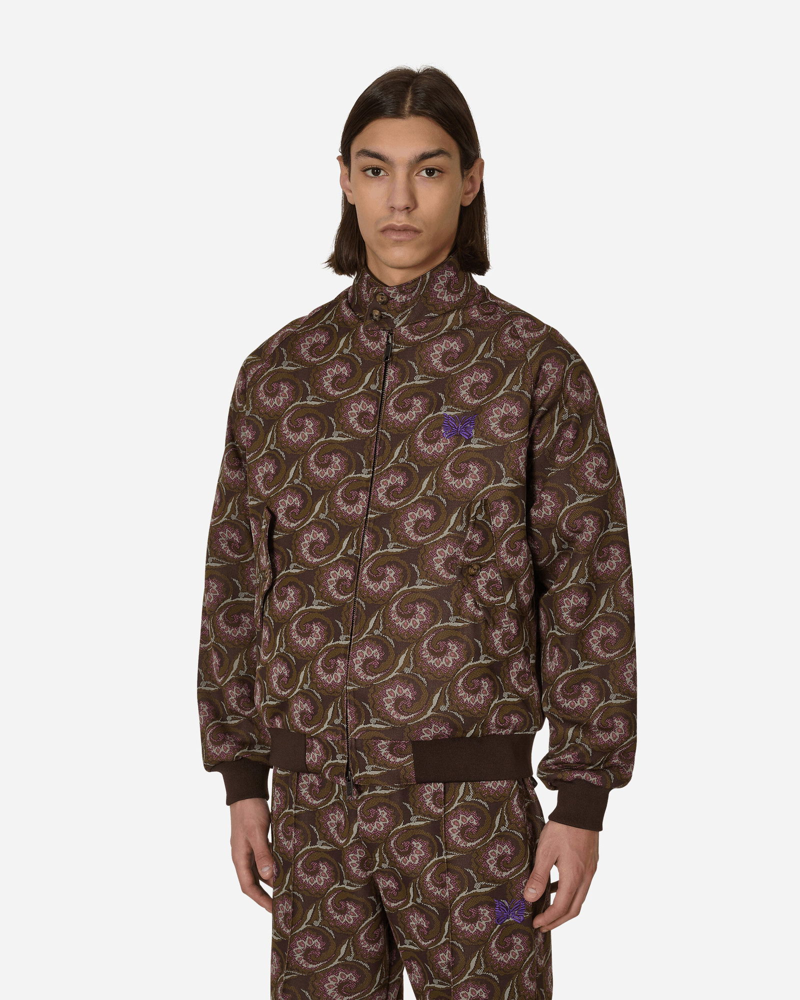 Brown Jacquard G9 Zip-Up Jacket