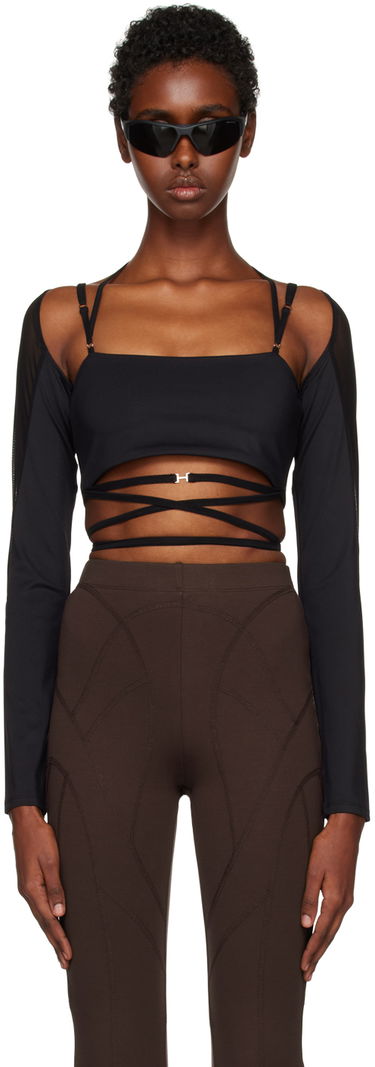 Tielko HELIOT EMIL Alike Long Sleeve Wrap Top Čierna | AW22_W_13_030_M08_BLK01, 0