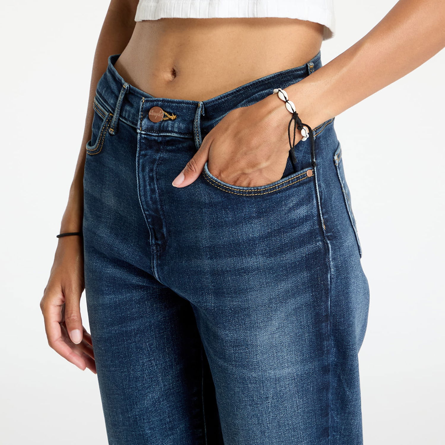 Nohavice Wrangler Pants Straight Harmony Modrá | 112358237, 1