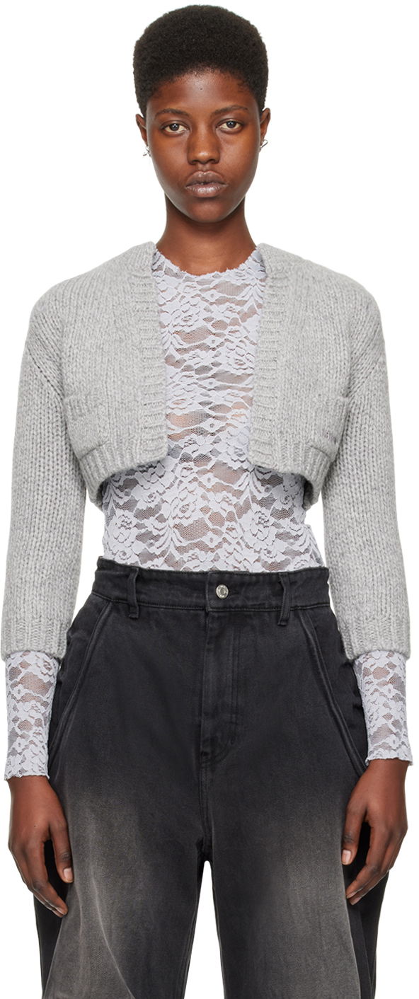 Sveter We11done Cropped Cardigan Šedá | WD-KC0-24-645-W-GY, 0