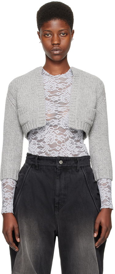 Sveter We11done Cropped Cardigan Šedá | WD-KC0-24-645-W-GY, 0