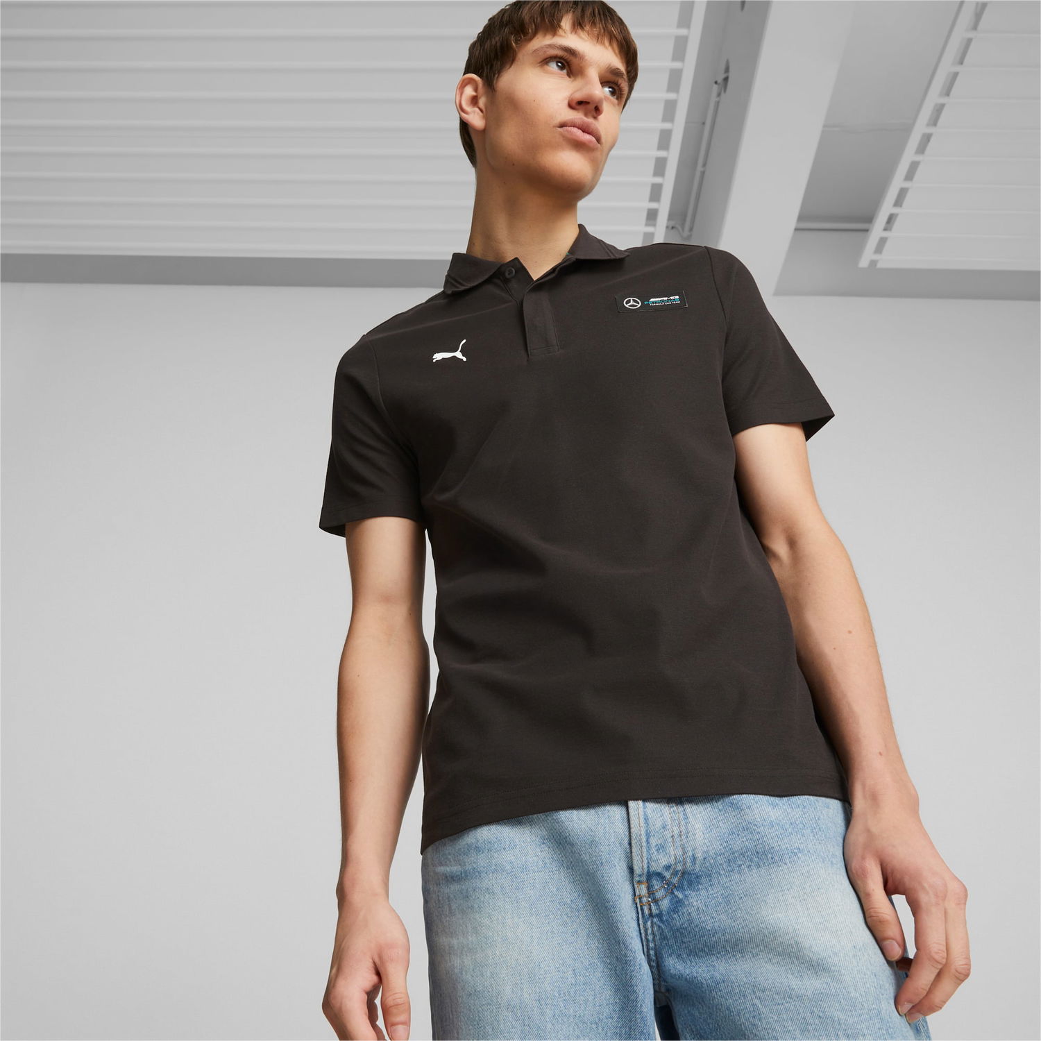 Polo tričko Puma Mercedes-AMG PETRONAS Motorsport Poloshirt Herren, Schwarz, Čierna | 621154_01, 1