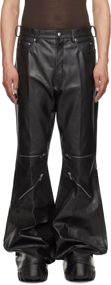 Nohavice Rick Owens Rick Owens Hollywood Bolan Cargo Leather Pants Čierna | RU01E5336 LTP, 0