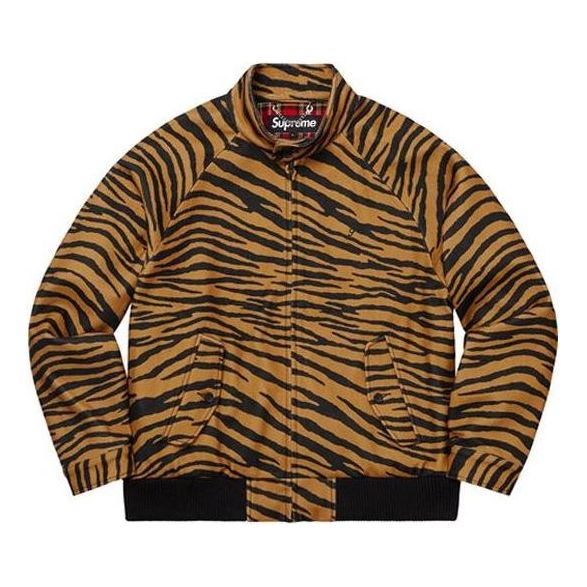 Bunda Supreme Wool Harrington Jacket 'Tiger Stripe' Hnedá | SUP-FW19-413