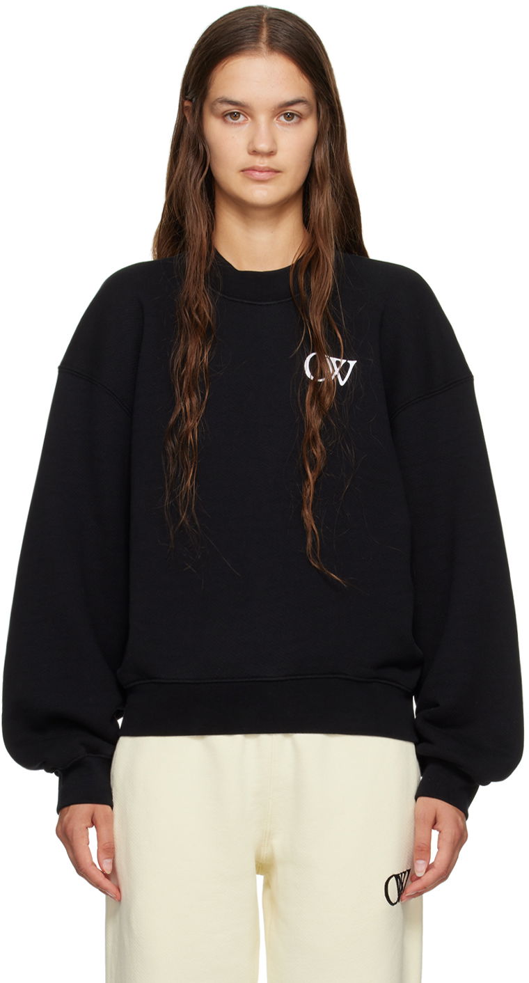 Mikina Off-White Black Flock Sweatshirt Čierna | OWBA075F23JER0061001, 0