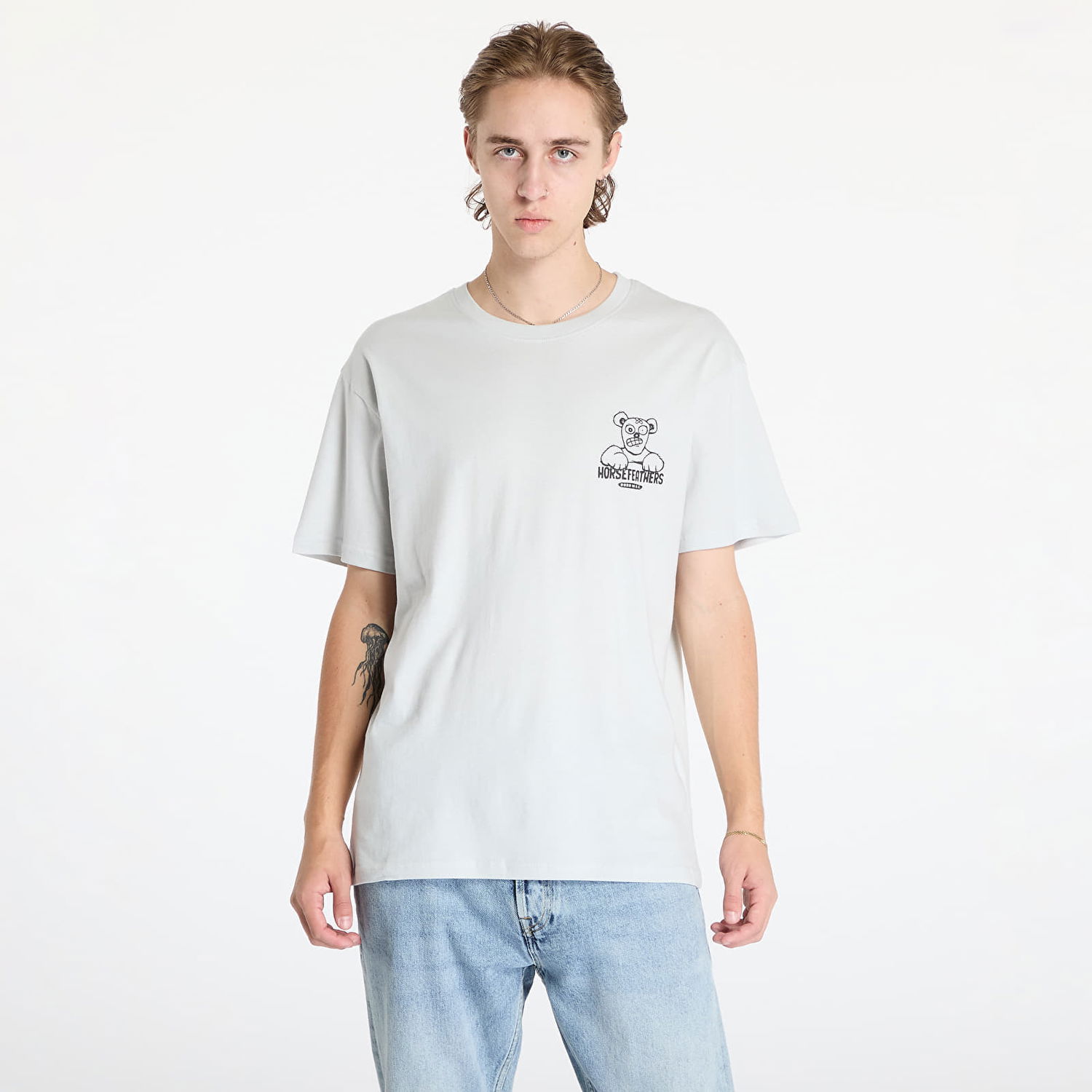 Tričko Horsefeathers Teddy T-Shirt Cement M Šedá | SM1365B, 0
