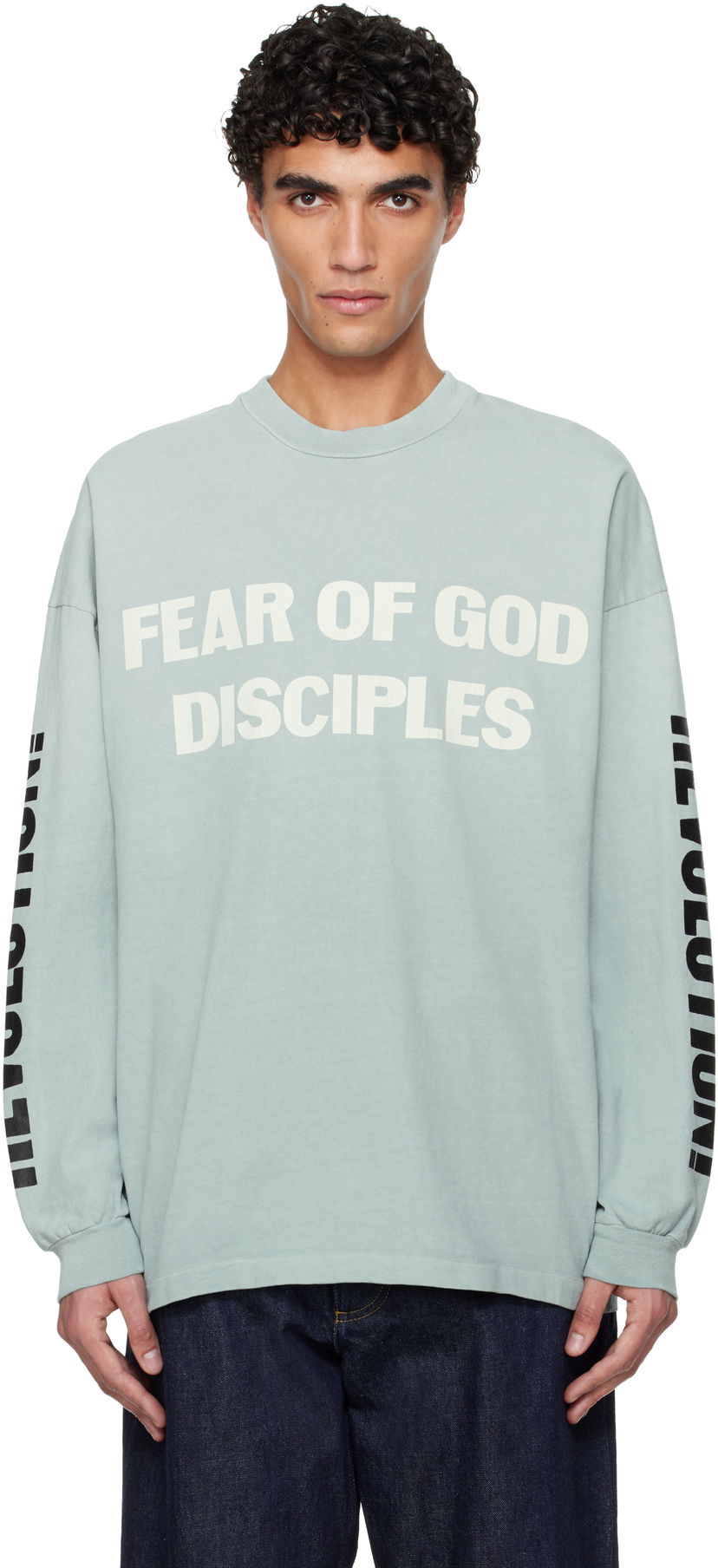 Tričko Fear of God Fear of God 'Disciple' Relaxed Long Sleeve T-shirt Tyrkysová | FG25FW10-10404HWJ-974