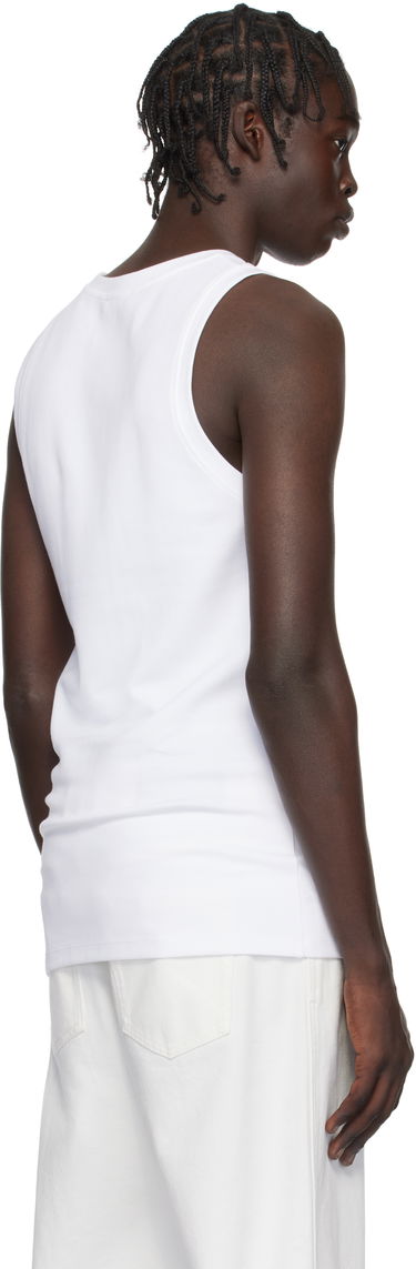 Tielko Balmain Embroidered Logo Tank Top Biela | EH1EB003BC87, 2