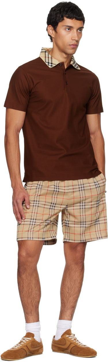 Polo tričko Burberry Burberry Check Collar Polo Hnedá | 8110945, 3