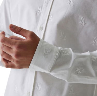 Košeľa New Era New Era MLB Los Angeles Dodgers Monogram Button-Down Shirt Biela | 60667824-60667824, 1