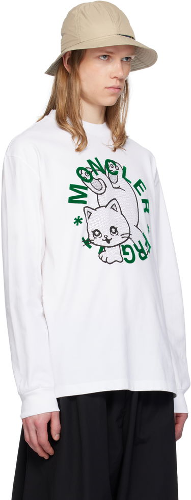 Sveter Moncler Moncler Genius x FRGMT Hiroshi Fujiwara Cartoon Logo Long Sleeve T-Shirt Biela | K109U8D00001M3265, 1