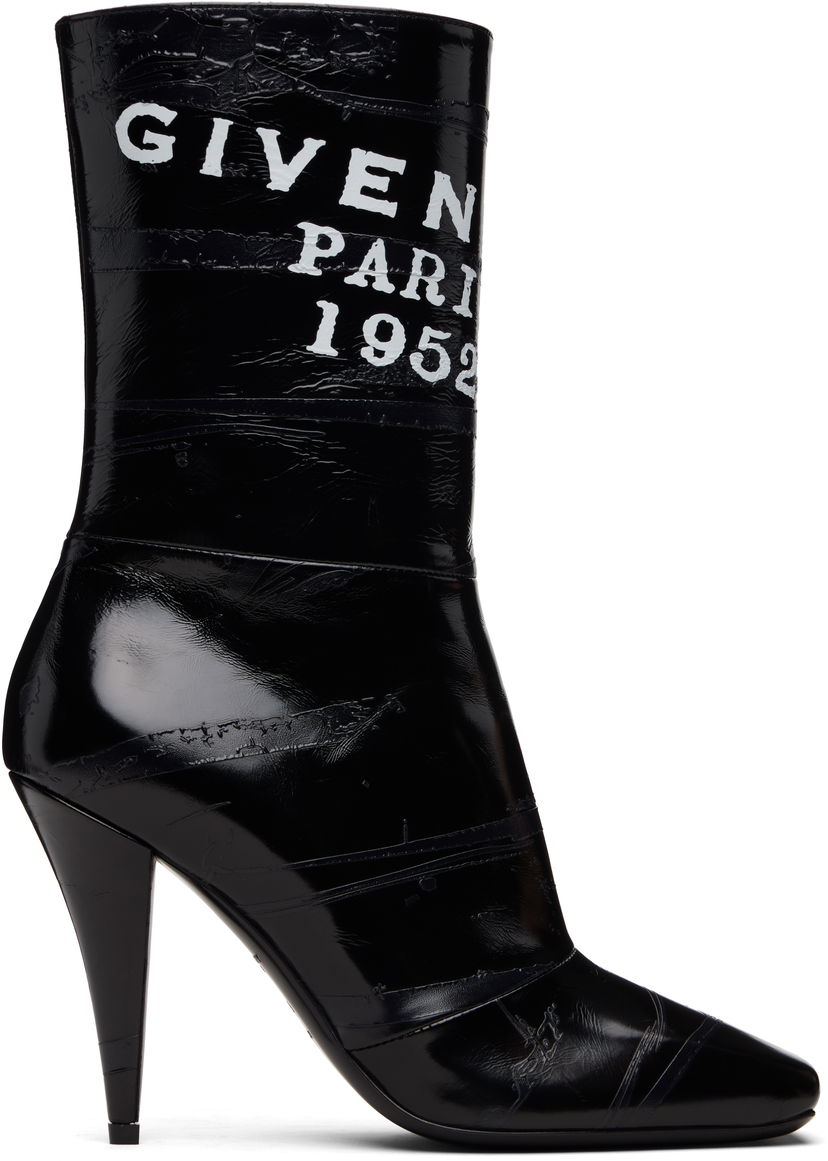 Tenisky a topánky Givenchy Givenchy Sliced Square 'GIVENCHY' Tape Boots Čierna | BE605FE2FQ001