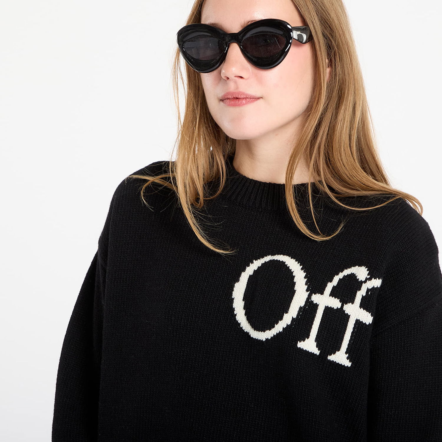 Sveter Off-White Off-White Bookish Shared Knit Crewneck Čierna | OWHE10OF25KNI0021001, 1