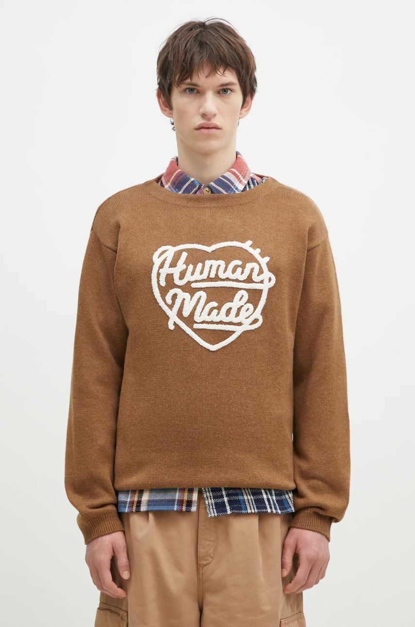Sveter Human Made Heart Knit Sweater Hnedá | HM28CS018, 0
