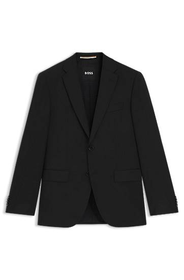 Bunda BOSS BOSS Virgin-Wool Serge Regular-Fit Suit Jacket Čierna | 50469172, 0