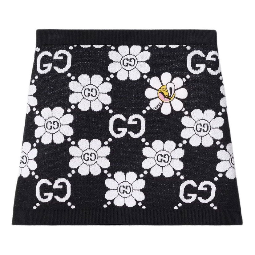 Sukňa Gucci GG Flower Cotton Jacquard Skirt Čierna | 782225-XKDZ2-1080