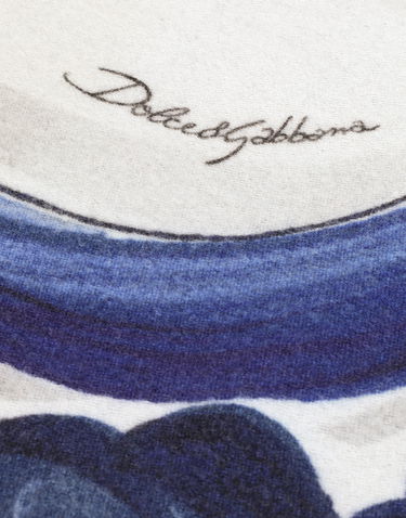 Home decor Dolce & Gabbana Baroque Floral Silk And Wool Blanket Modrá | TCE012TCAB6UB013, 2