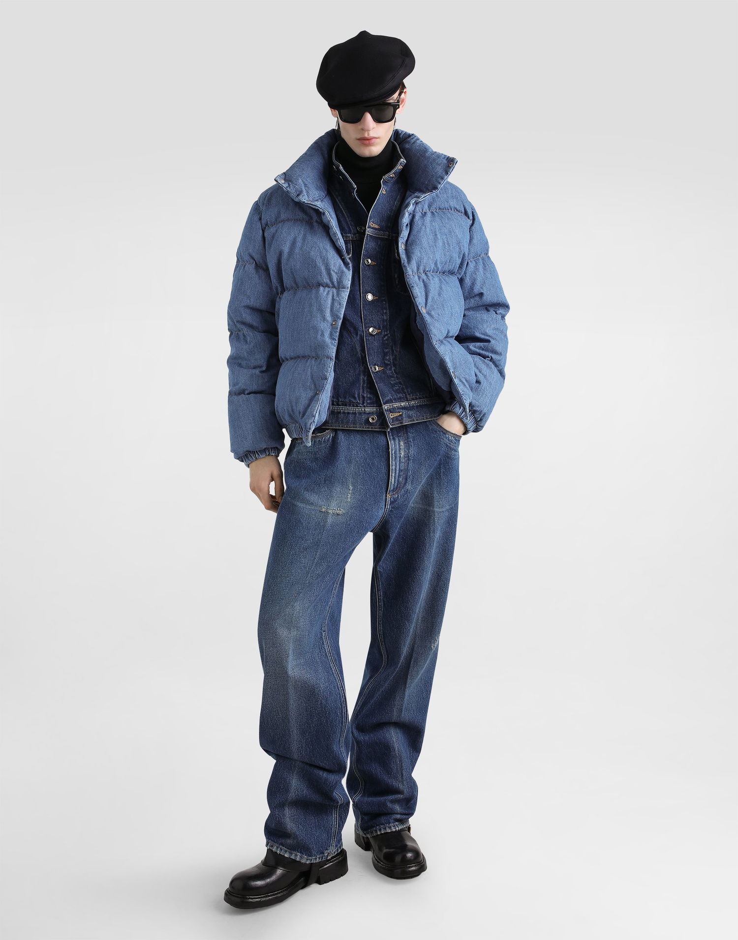 Prešívaná bunda Dolce & Gabbana Dolce & Gabbana Padded Denim Jacket Modrá | G9BUCDG8NW5S9001, 1