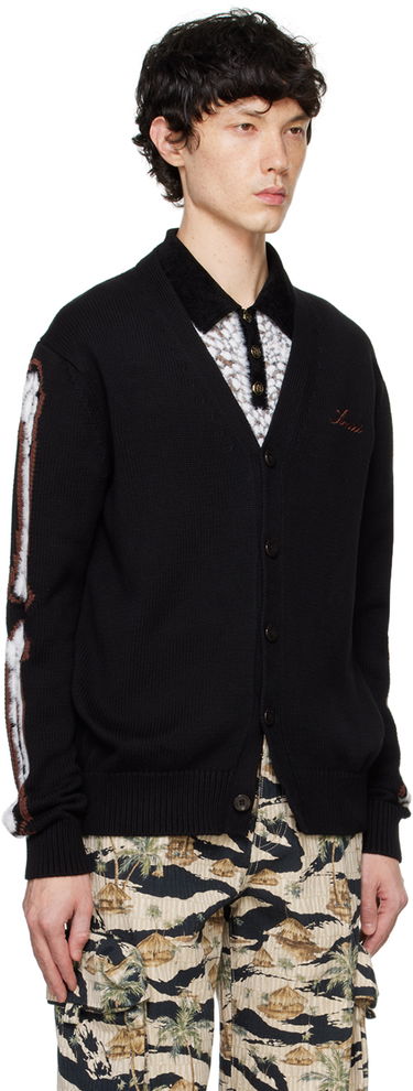Sveter AMIRI AMIRI Leopard Bones Cardigan Čierna | AMKNCD1035, 1
