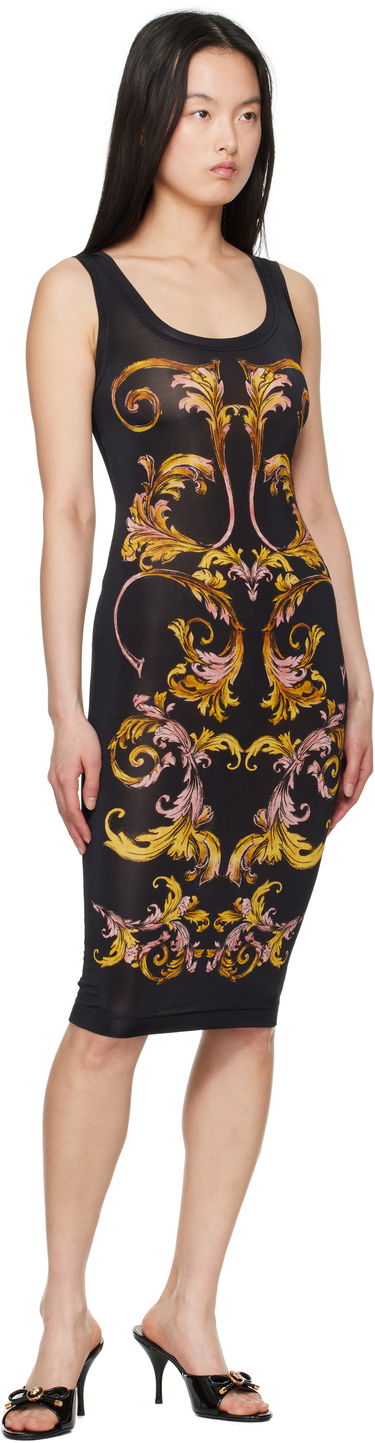 Šaty Versace Versace Jeans Couture Outline Barocco Slip Midi Dress Čierna | E78HAO9P6_EJS473, 3