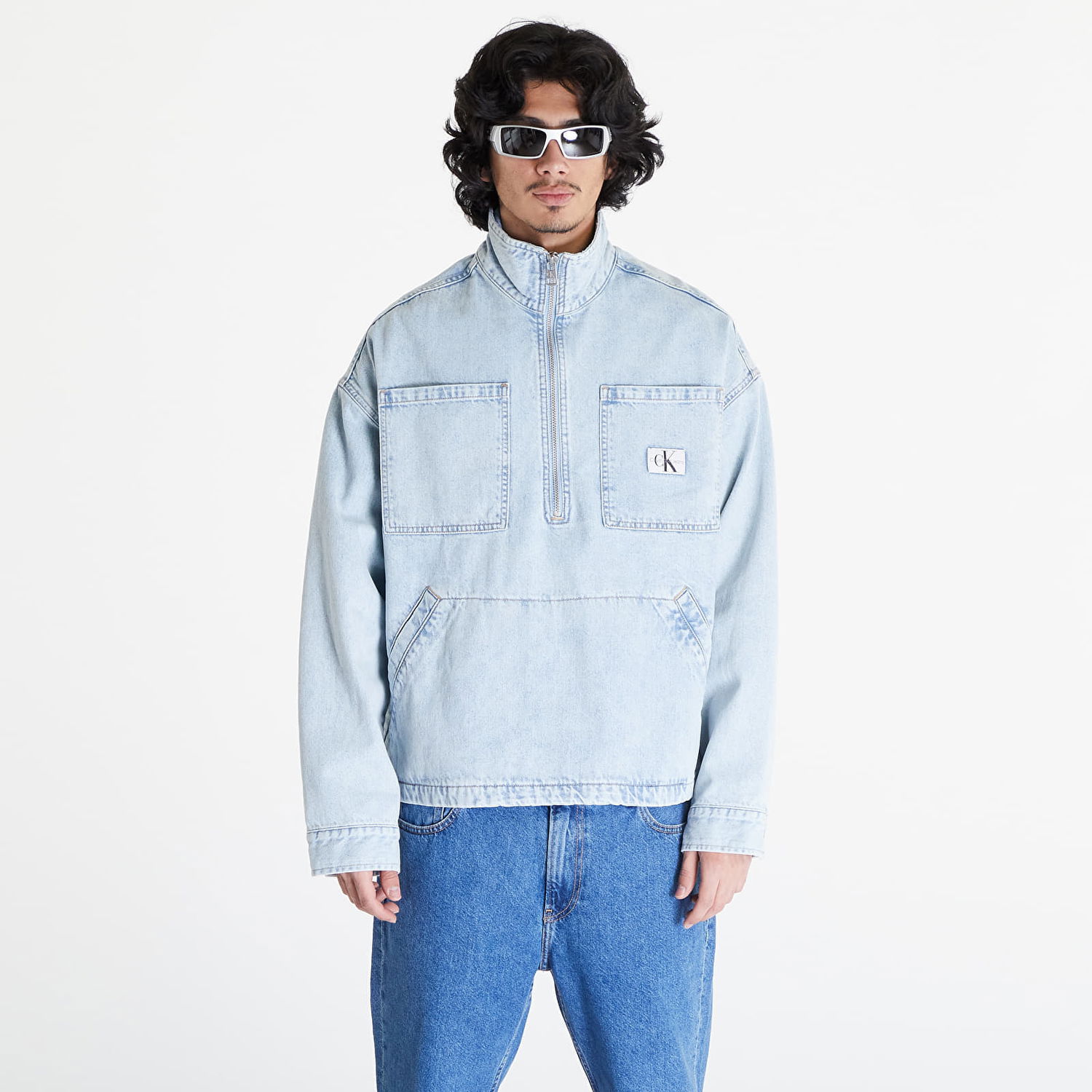 Bunda CALVIN KLEIN Jeans Denim Pop Over Jacket Tyrkysová | J30J324863 1AA, 0