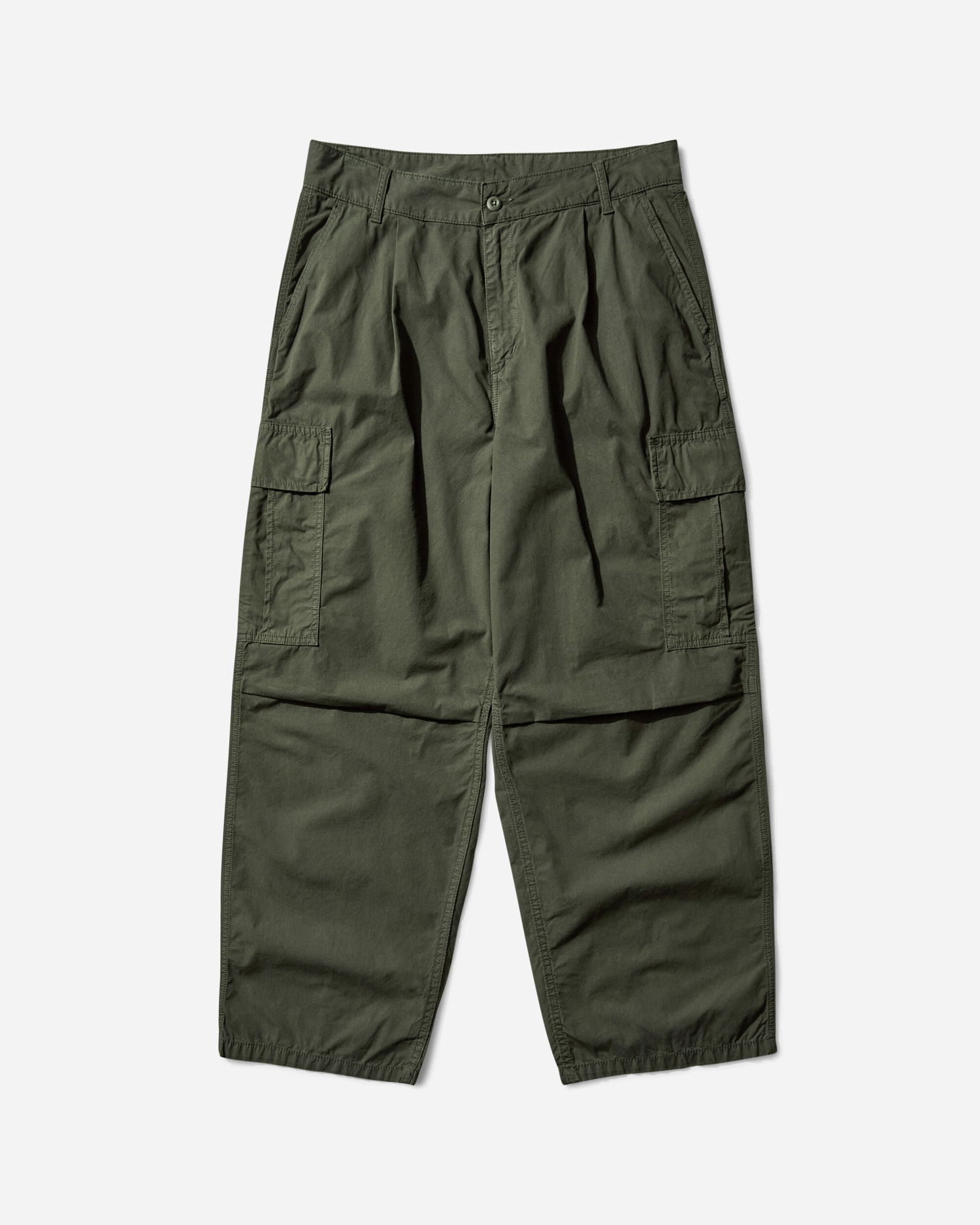 Cargo nohavice Carhartt WIP Cole Pleated Wide-Leg Cargo Pants Zelené | I035565 2ZXGD, 1
