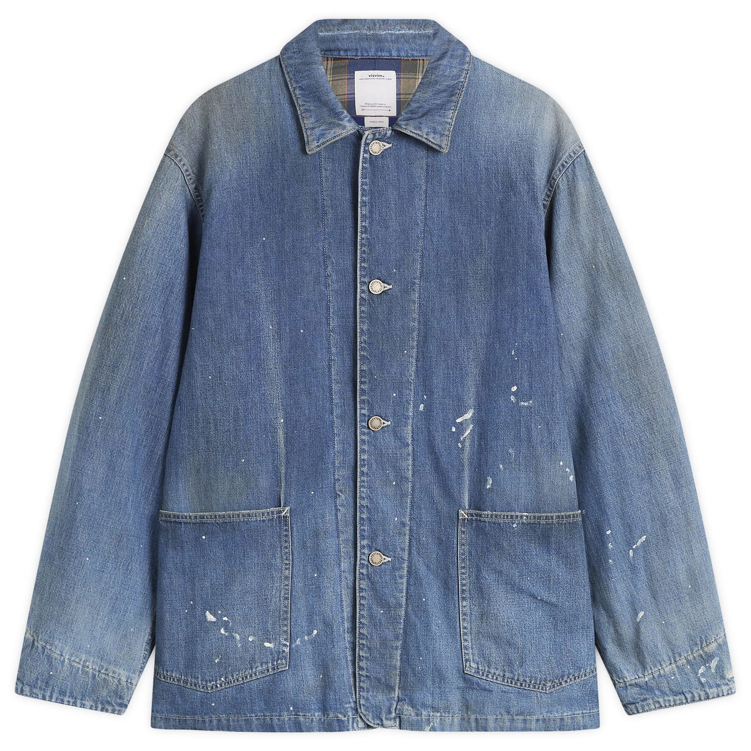 Bunda visvim Social Sculpture DMGD Paint Splatter Denim Work Jacket Modrá | 0125205006003, 0