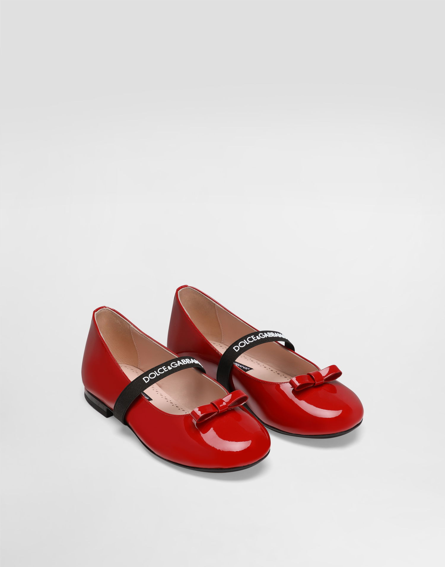 Doplnky Dolce & Gabbana Dolce & Gabbana Patent Leather Ballet Flats with Elastic and Bow Červená | D11294A483187124, 1