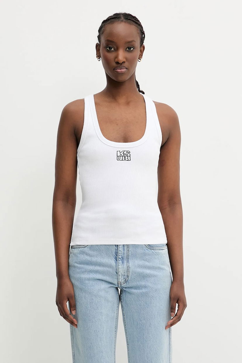 Tielko Ksubi KSUBI Stacked Origin Tank Top Biela | WPS24TA005