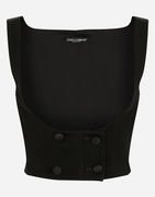 Square-Neck Double-Breasted Bustier Top