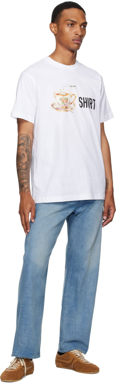 Tričko Moschino Moschino Teacup Graphic Organic Cotton T-Shirt Biela | 252ZZ072852411001, 3