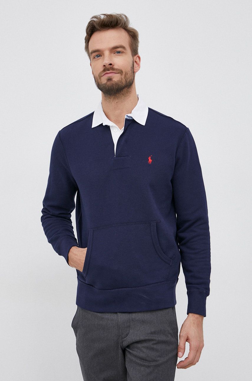 Tričko Polo by Ralph Lauren Kangaroo Pocket Jersey Rugby Shirt Navy | 710835771001, 0