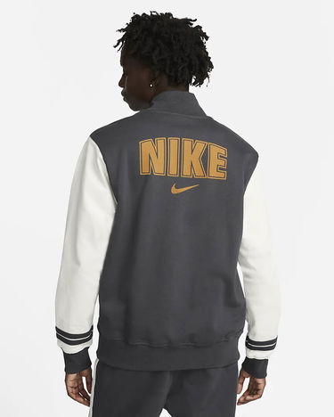 Bomber bunda Nike Fleece Varsity Jacket Šedá | FD0479-070, 4