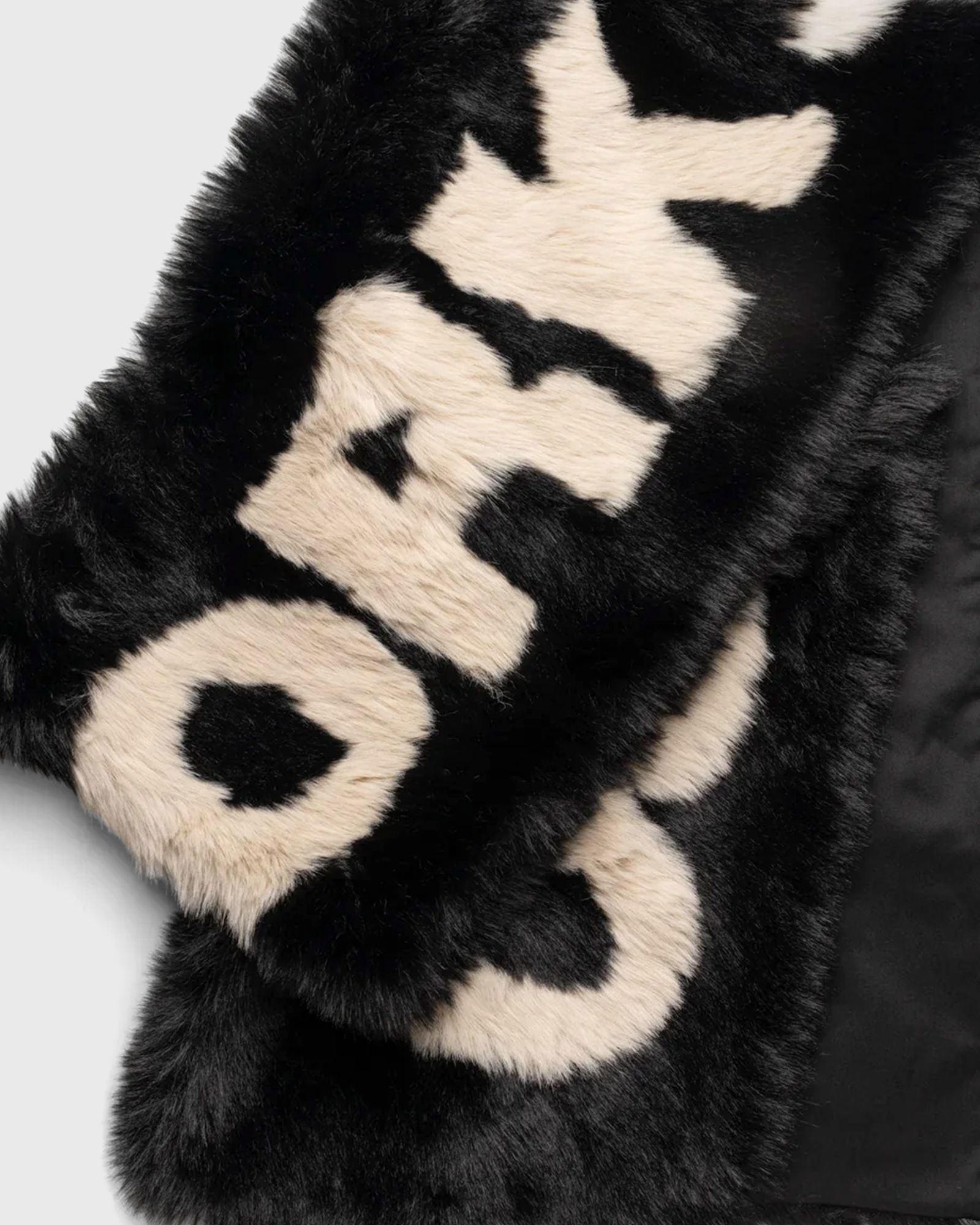 Faux Fur Scarf With Lettering